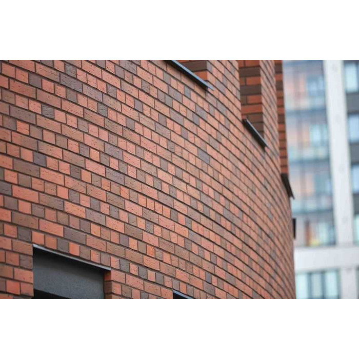 Кирпич облицовочный ЛСР красный флэшинг рустик, утолщенные стенки, М175, 250х120х65 мм фото 9