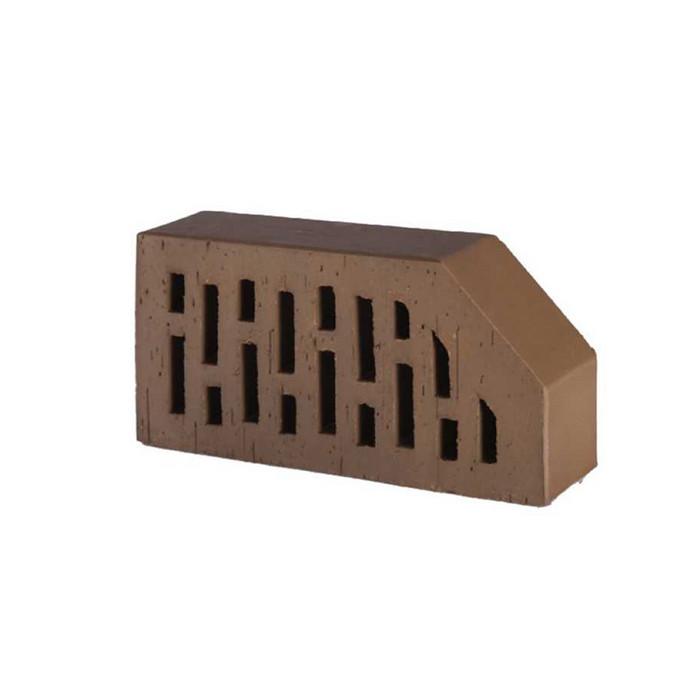 Кирпич облицовочный фигурный пустотелый Lode Brunis F6 гладкий, 250х120х65 мм