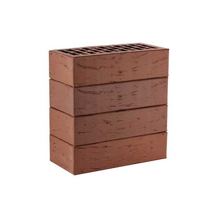 Кирпич облицовочный ЛСР коричневый рустик, утолщенные стенки, М175, 250х120х65 мм