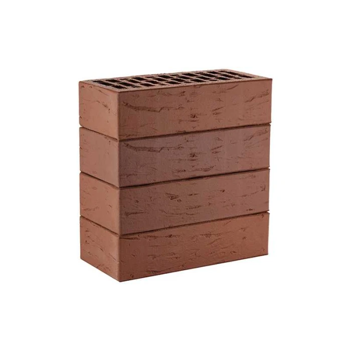 Кирпич облицовочный ЛСР коричневый рустик, утолщенные стенки, М175, 250х120х65 мм