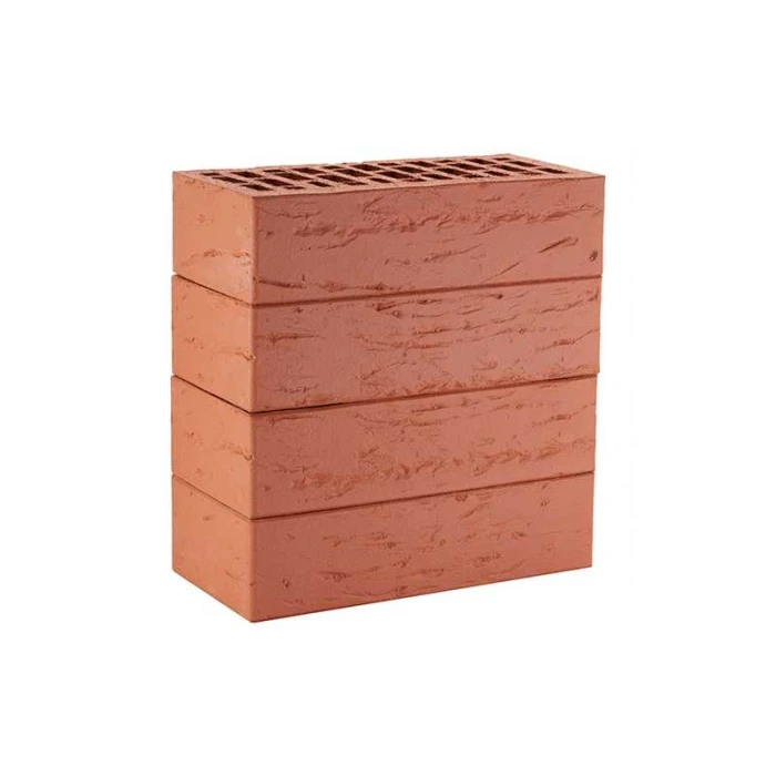 Кирпич облицовочный ЛСР красный рустик, утолщенные стенки, М175, 250х120х65 мм