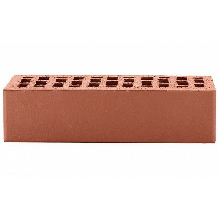 Кирпич облицовочный ЛСР темно-красный гладкий, утолщенные стенки, М175, 250х120х65 мм фото 4