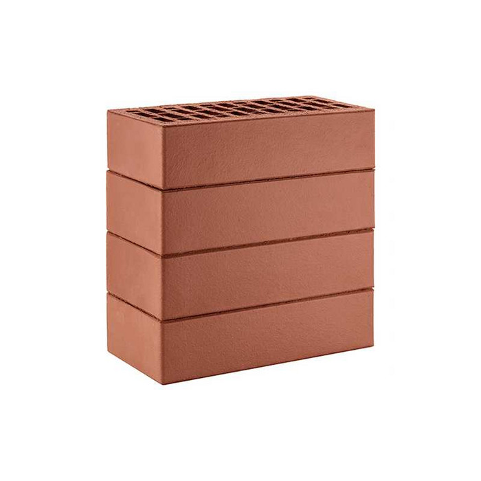 Кирпич облицовочный ЛСР темно-красный гладкий, утолщенные стенки, М175, 250х120х65 мм