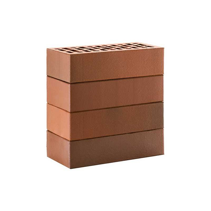 Кирпич лицевой ЛСР красный флэш темный гладкий, утолщенные стенки, 250х120х65 мм