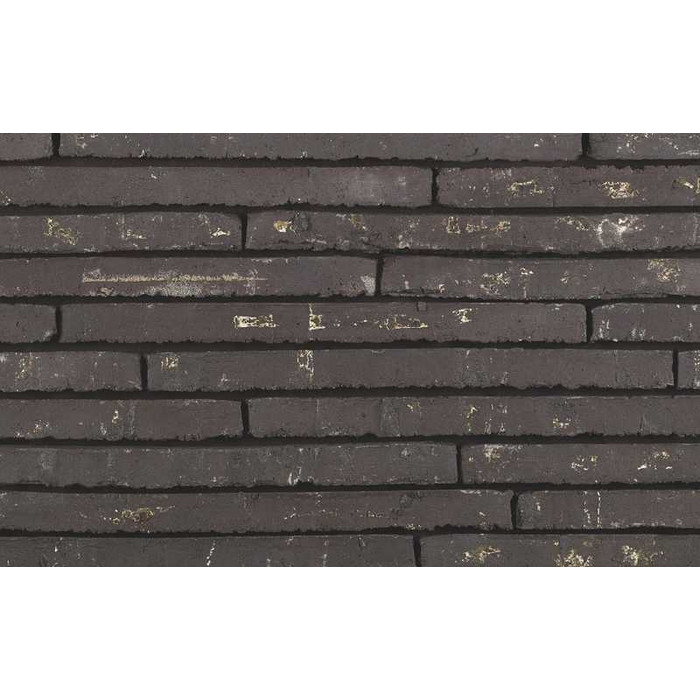 Облицовочный кирпич Terca Lathi Wasserstrich Gesmoord-Spezial Zwart, 495х100х38 мм