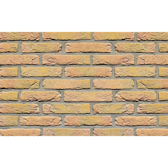 Кирпич облицовочный Terca Geel Donker Genuanceerd Zilverzand Handvorm, 210х100х50 мм