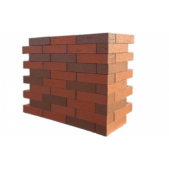 Кирпич клинкерный ЛСР красный легкий флэшинг, береста, 250х85х65 мм фото 3