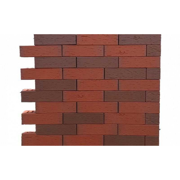 Кирпич клинкерный ЛСР красный легкий флэшинг, береста, 250х85х65 мм фото 4
