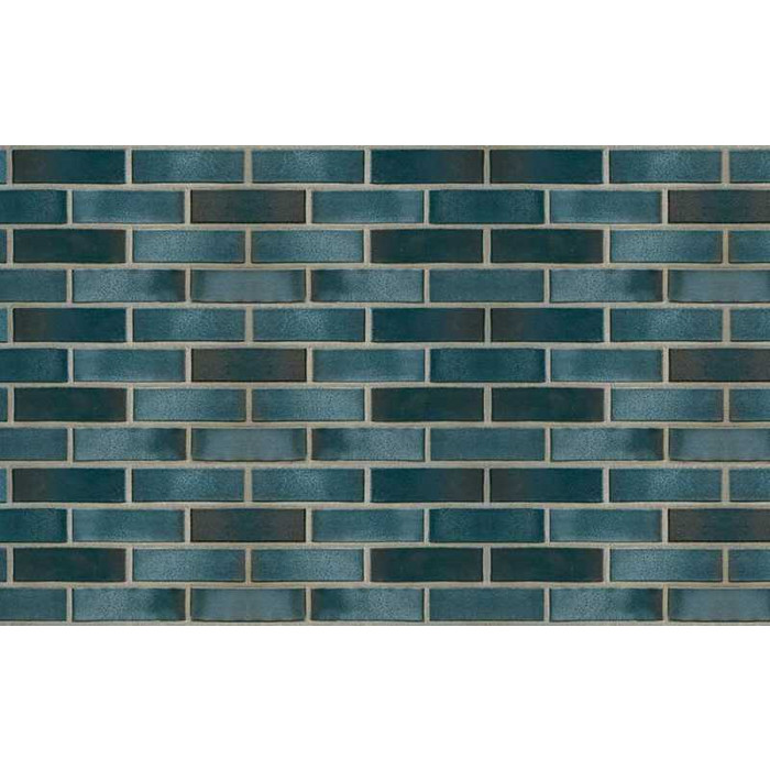 Кирпич клинкерный пустотелый ABC 8954 Hamburg schwarz-blau-bunt-geflammt Kohlebrand гладкий, 240х115х71 мм