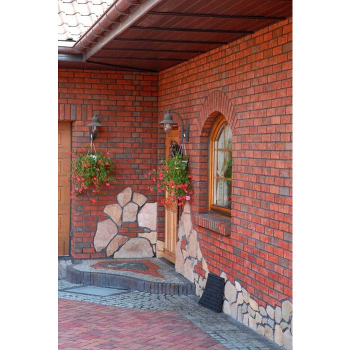 Кирпич облицовочный Roben Wasserstrich hellrot-bunt, 240х115х71 мм фото 3