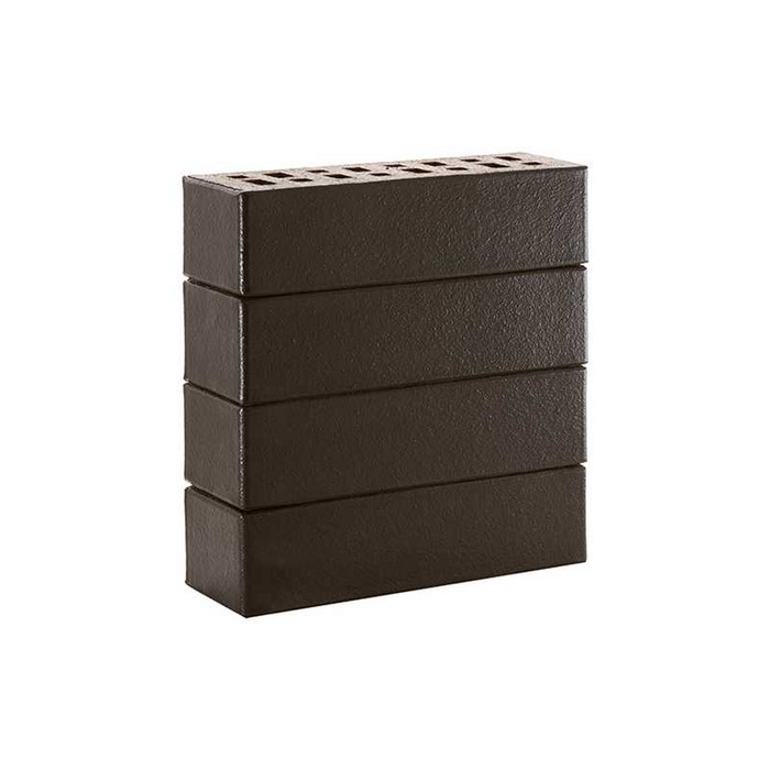 Кирпич клинкерный ЛСР Рейкьявик гладкий черный ангоб глянцевый, 250х85х65 мм