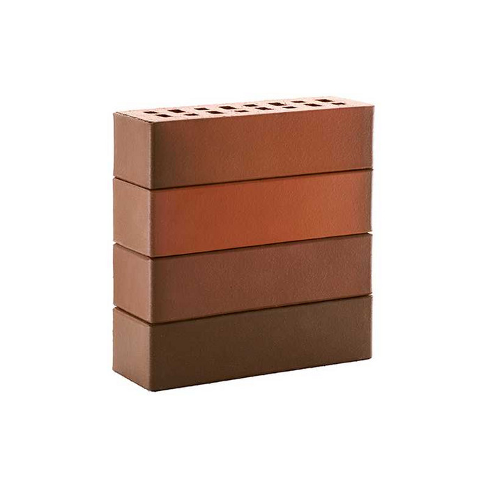 Кирпич ЛСР Ноттингем гладкий красный флэшинг клинкерный М300 250х85х65 мм