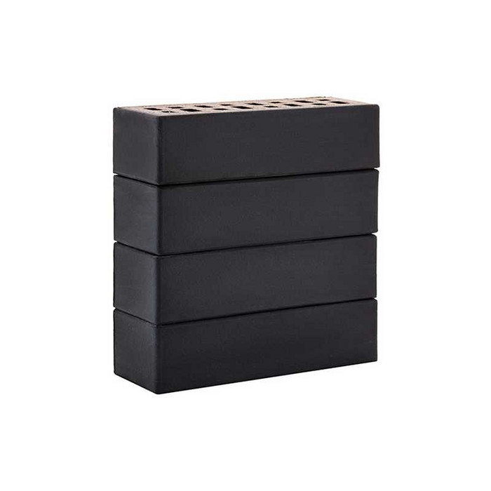 Кирпич ЛСР Рейкьявик гладкий черный ангоб матовый клинкерный М300 250х85х65 мм