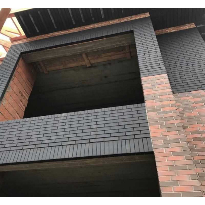 Кирпич ЛСР Рейкьявик гладкий черный ангоб матовый клинкерный М300 250х85х65 мм фото 8