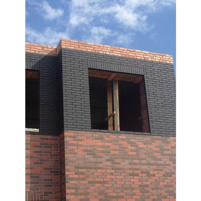 Кирпич ЛСР Рейкьявик гладкий черный ангоб матовый клинкерный М300 250х85х65 мм фото 10