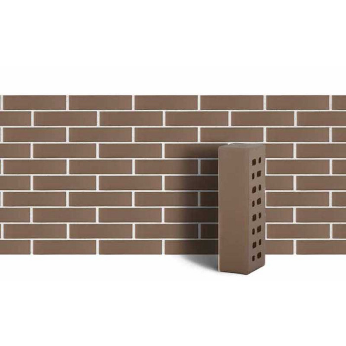 Кирпич клинкерный пустотелый ЛСР серый №9, без фаски, 210х100х50 мм