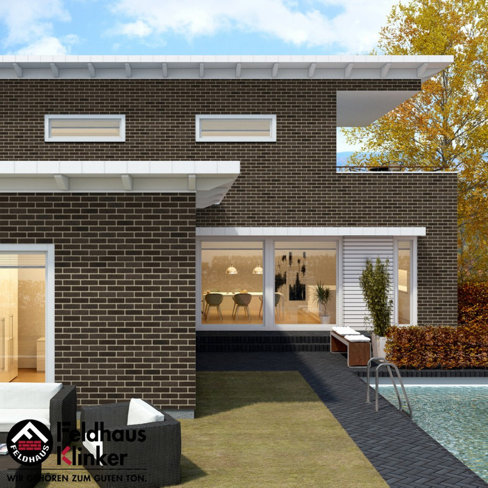 Кирпич клинкерный Feldhaus Klinker K697 sintra geo 215х102х65 мм фото 6