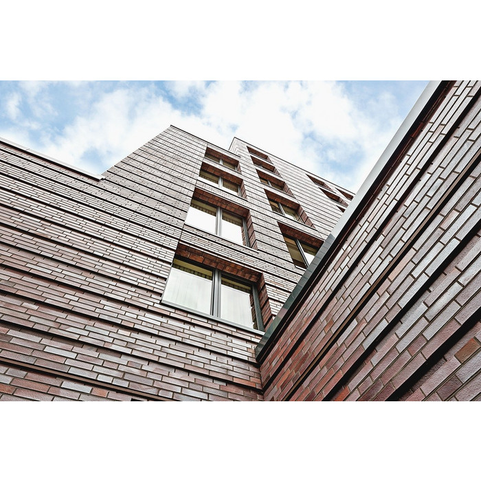 Кирпич клинкерный 5-щелевой Muhr 10 Violettblau geflammt гладкий, 210х100х50 мм фото 3