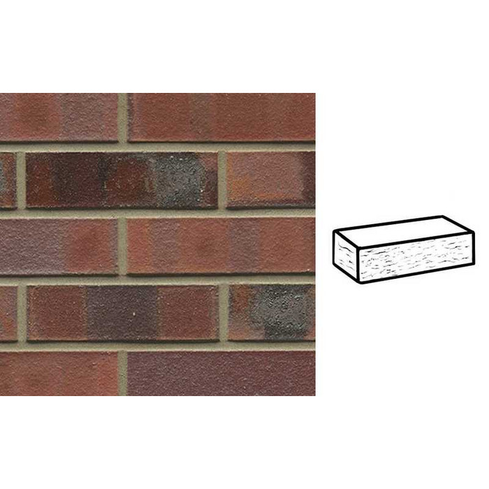 Кирпич клинкерный Muhr 04KS Rotbraun-bunt Kohle Spezial рустик, 240х115х71 мм