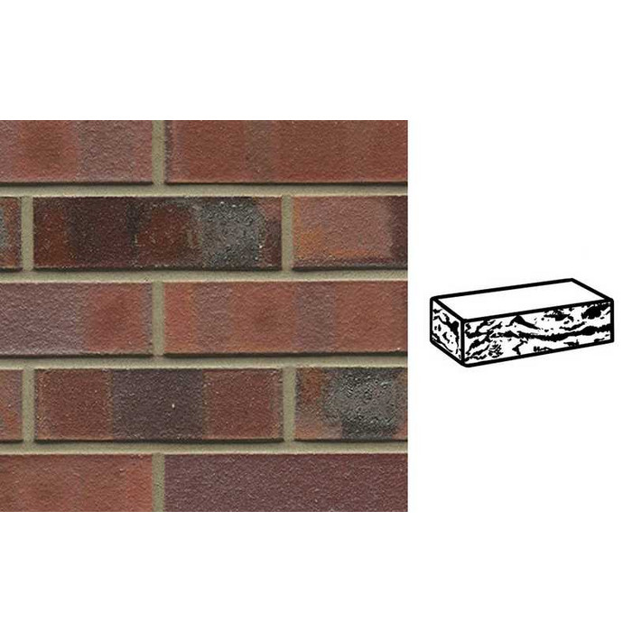 Кирпич клинкерный Muhr 04KS Rotbraun-bunt Kohle Spezial готик, 240х115х71 мм