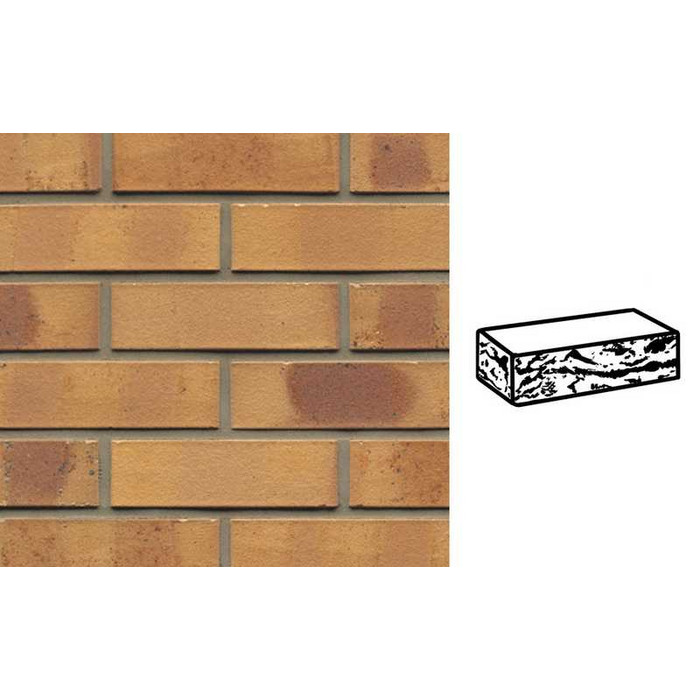 Кирпич клинкерный Muhr 06K Hellbraun-bunt Kohle готик, 240х115х71 мм