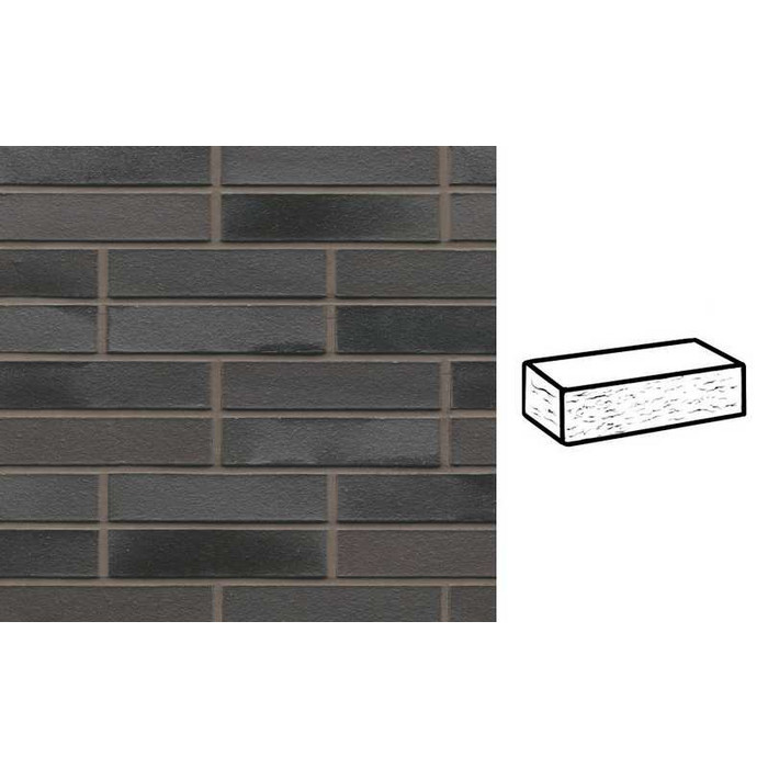 Кирпич клинкерный Muhr 15 Schwarz-bunt Edelglanz рустик, 240х115х52 мм