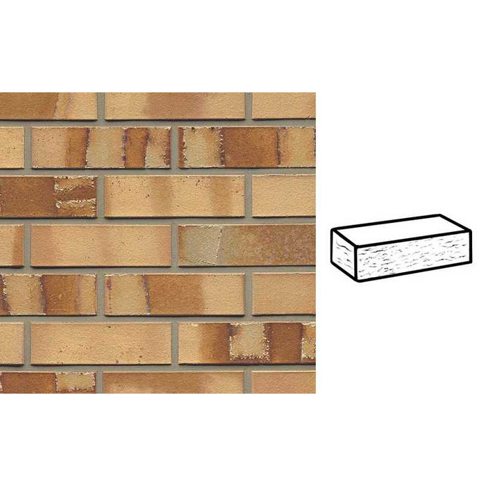 Кирпич клинкерный Muhr 06S Hellbraun-bunt Spezial рустик, 240х115х71 мм