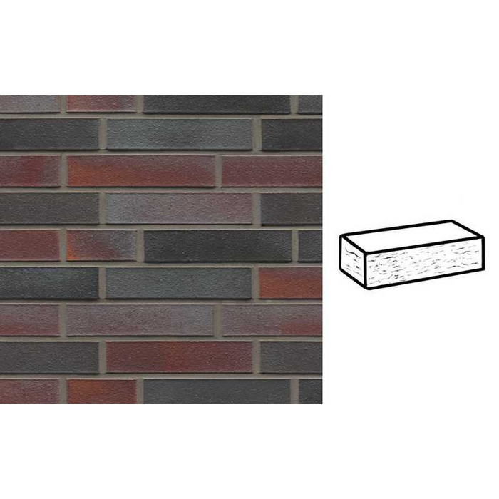 Кирпич клинкерный Muhr 25 Violettschwarz рустик, 240х115х52 мм