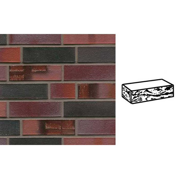 Кирпич клинкерный Muhr 29 S Schwarzblau-bunt Spezial готик, 240х115х71 мм