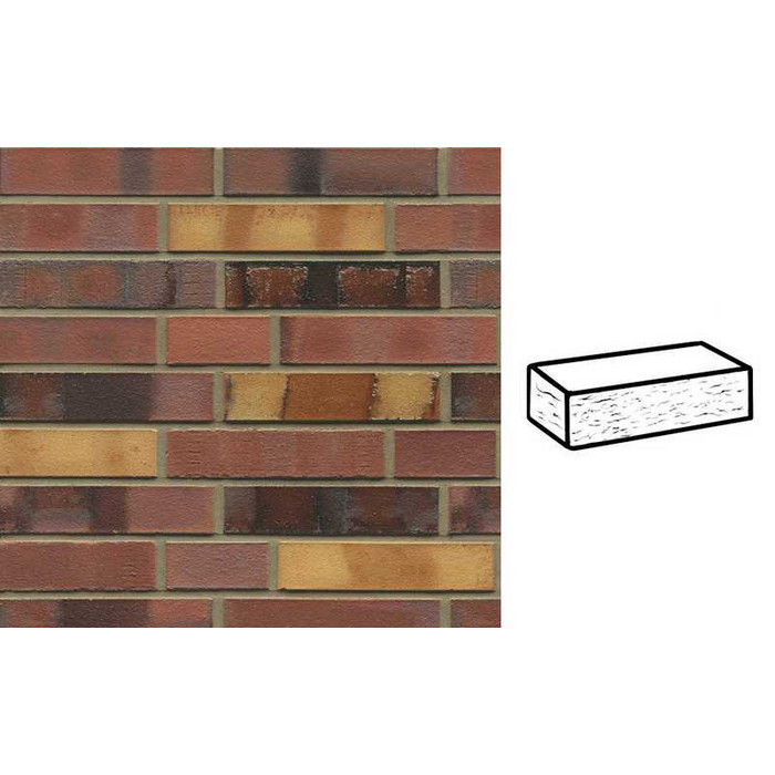 Кирпич клинкерный Muhr 21 SF Gelbbraunrot Spezial рустик, 240х115х52 мм