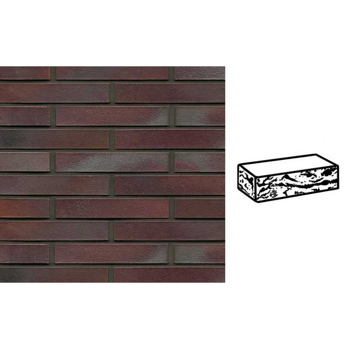 Кирпич клинкерный Muhr 10 Violettblau geflammt готик, 240х90х40 мм