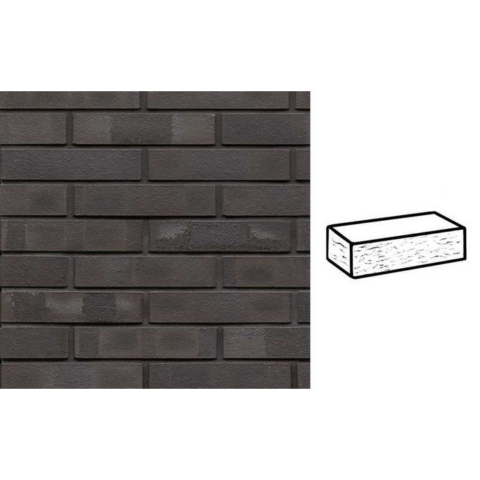 Кирпич клинкерный Muhr 05 KS Eisenschmelz Schwarzbraun Kohle Spezial рустик, 240х115х52 мм