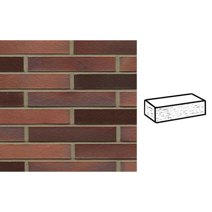 Кирпич клинкерный Muhr 04EG Rotbraun-bunt Edelglanz рустик, 240х90х40 мм