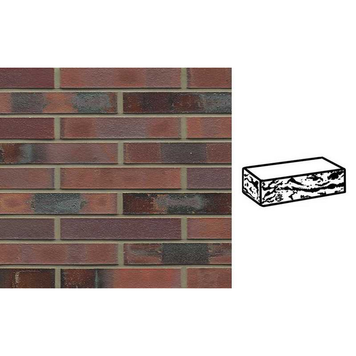 Кирпич клинкерный Muhr 04KS Rotbraun-bunt Kohle Spezial готик, 290х90х52 мм