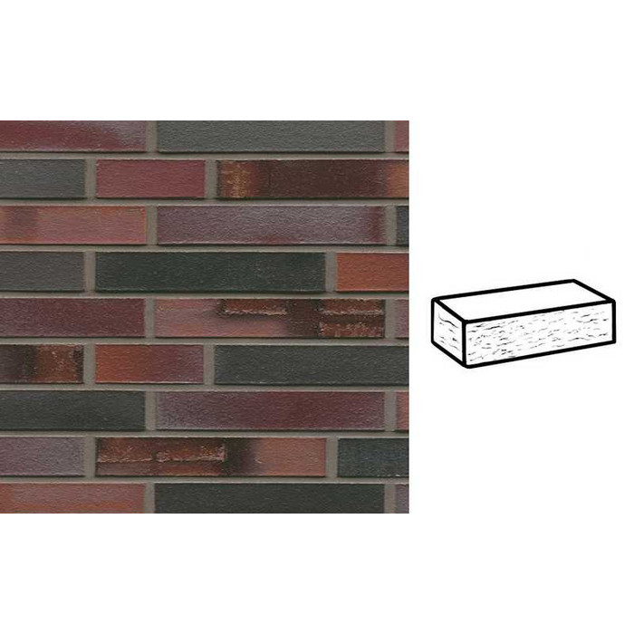 Кирпич клинкерный Muhr 29 S Schwarzblau-bunt Spezial рустик, 240х90х40 мм