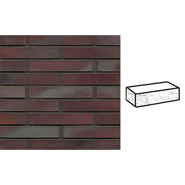 Кирпич клинкерный Muhr 10 Violettblau geflammt рустик, 290х90х52 мм