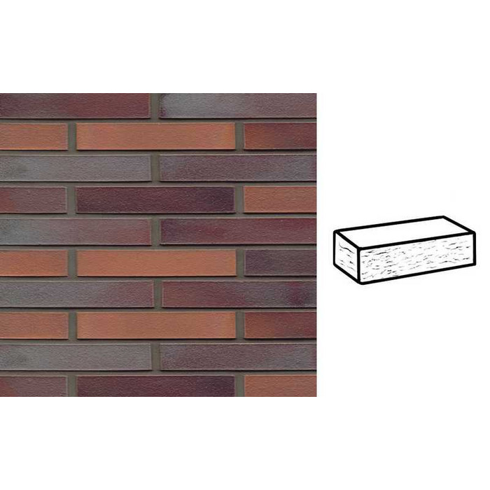 Кирпич клинкерный Muhr 12 Blaurot-bunt рустик, 240х90х40 мм