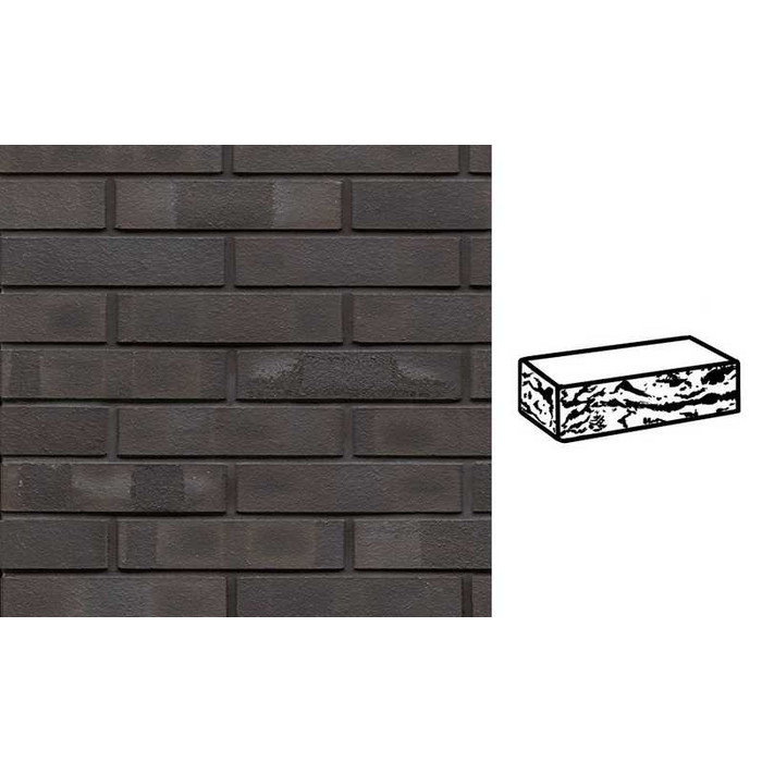 Кирпич клинкерный Muhr 05 KS Eisenschmelz Schwarzbraun Kohle Spezial готик, 240х115х52 мм