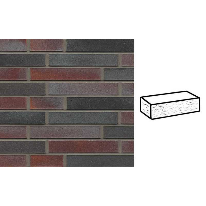 Кирпич клинкерный Muhr 25 Violettschwarz рустик, 290х90х52 мм