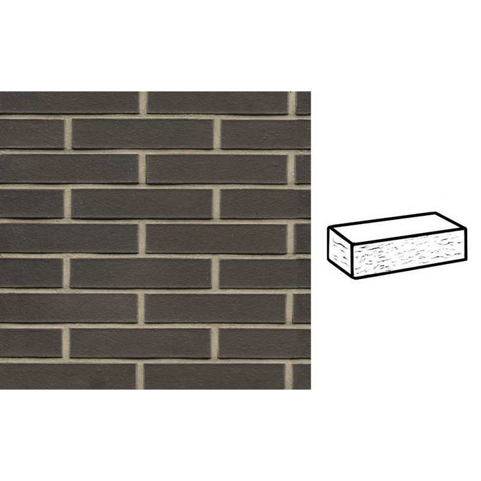 Кирпич клинкерный Muhr 05 Eisenschmelz Schwarzbraun рустик, 240х115х52 мм