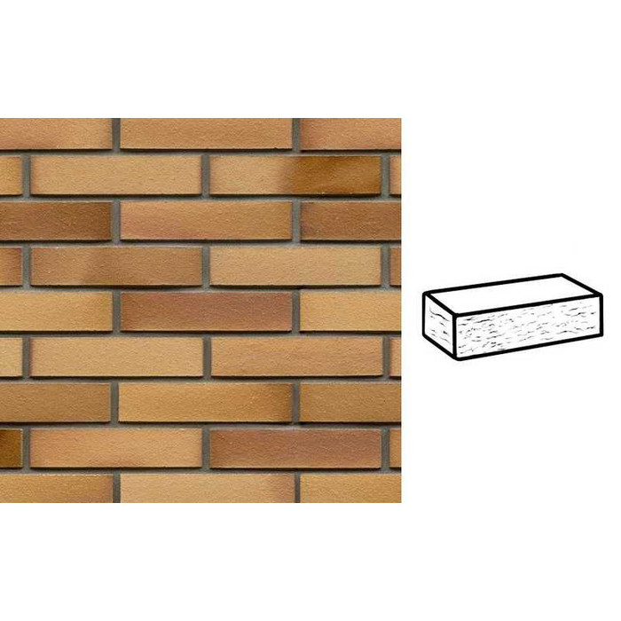 Кирпич клинкерный Muhr 06EG Hellbraun-bunt Edelglanz рустик, 240х115х52 мм