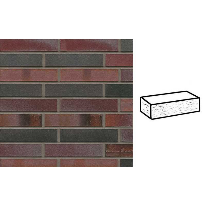 Кирпич клинкерный Muhr 29 S Schwarzblau-bunt Spezial рустик, 240х115х52 мм