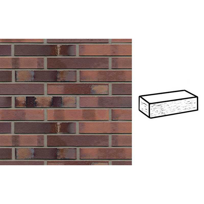 Кирпич клинкерный Muhr 04S Rotbraun-bunt Spezial рустик, 240х90х40 мм