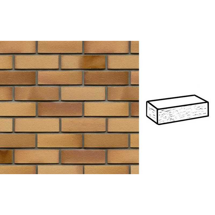 Кирпич клинкерный Muhr 06EG Hellbraun-bunt Edelglanz рустик, 240х115х71 мм