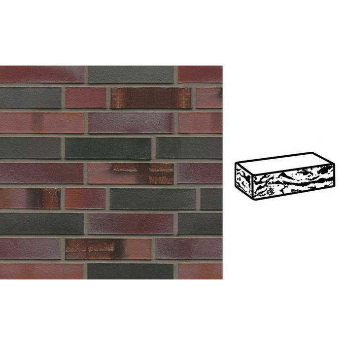 Кирпич клинкерный Muhr 29 S Schwarzblau-bunt Spezial готик, 290х90х71 мм