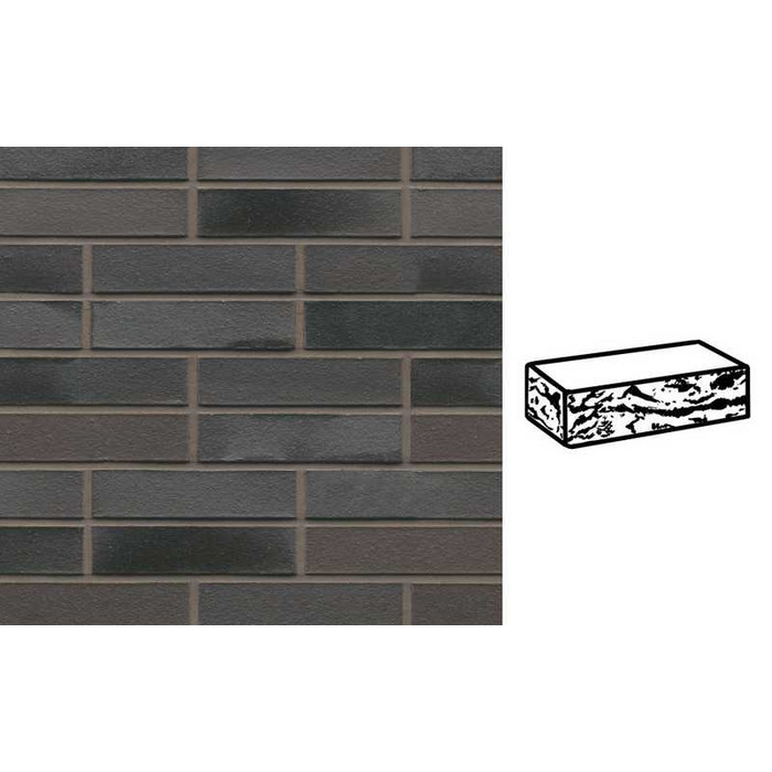 Кирпич клинкерный Muhr 15 Schwarz-bunt Edelglanz готик, 290х90х71 мм