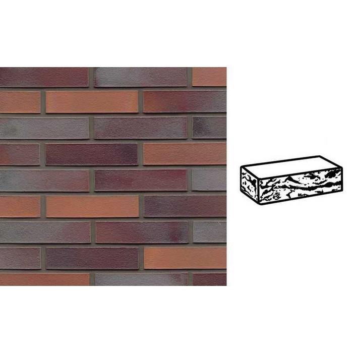 Кирпич клинкерный Muhr 12 Blaurot-bunt готик, 290х90х71 мм