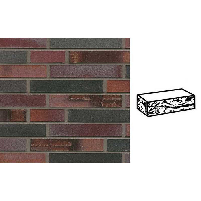 Кирпич клинкерный Muhr 29 S Schwarzblau-bunt Spezial готик, 240х90х40 мм