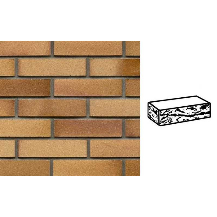 Кирпич клинкерный Muhr 06EG Hellbraun-bunt Edelglanz готик, 290х90х71 мм