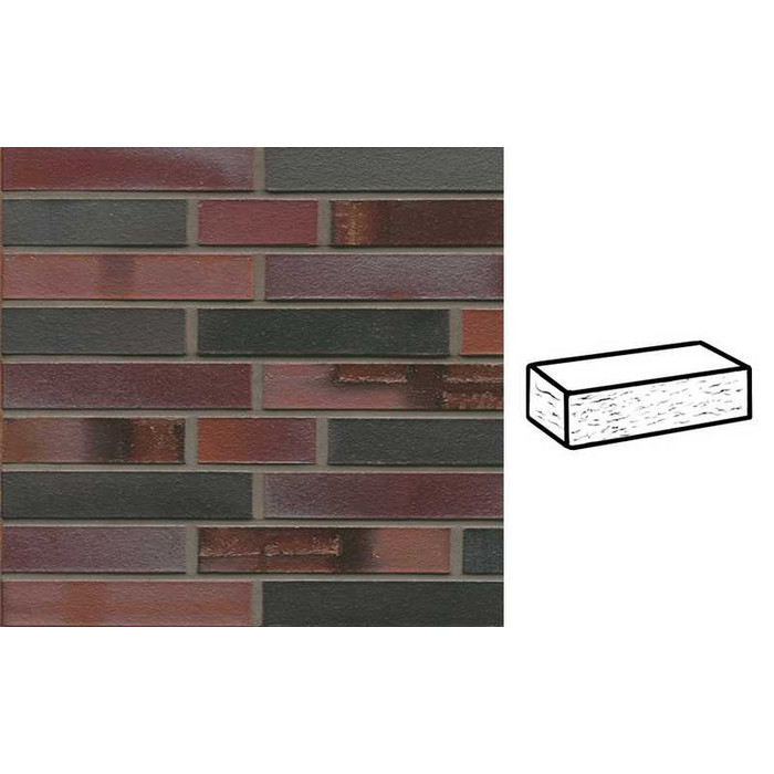 Кирпич клинкерный Muhr 29 S Schwarzblau-bunt Spezial рустик, 290х90х52 мм